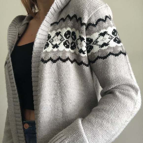 Grey Patterned Cardigan - Picture 5 of 6